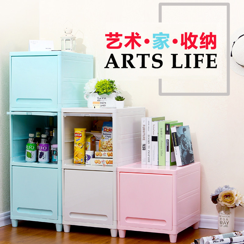 Containing cabinet drawer-type plastic bed head cabinet thickened shelve bedroom containing cabinet Provincial space transparent clamping and sewing cabinet