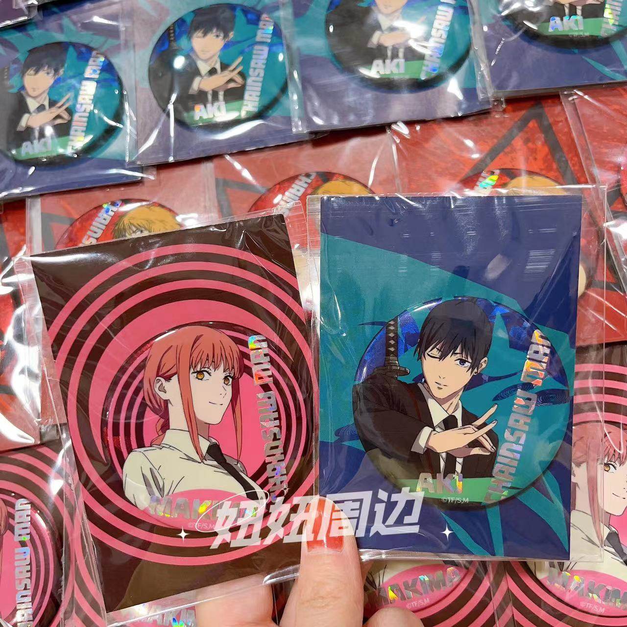 [Official Valley] Chainsaw Man Chainsaw Man Double Flash Badge Tinplate Bar Chi Electric Pava Makima Authentic