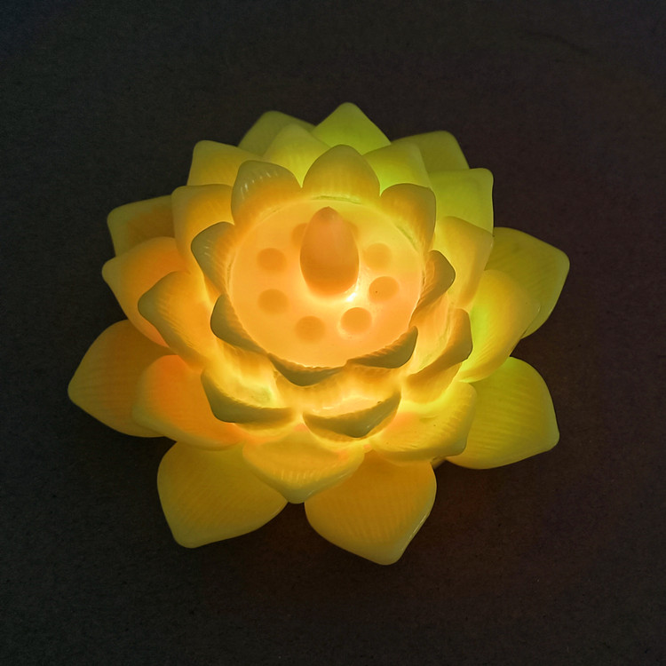 Boutique lamp colorful lotus lamp with No. 7 battery gradient color plastic lotus glowing night light