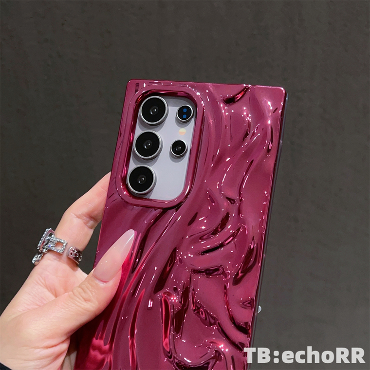 Chic Wavy Electroplated Glossy Magenta Samsung Phone Case
