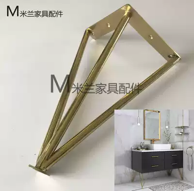 Nordic bathroom cabinet stainless steel titanium alloy feet light luxury modern simple dressing room wash table hardware cabinet foot bath cabinet