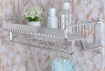 Space aluminum net basket towel rack towel rack with Hook double rod towel rack bathroom hardware pendant