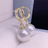 Натуральные серьги из жемчуга, жемчужная пудра, аксессуар, серебро 925 пробы, простой и элегантный дизайн