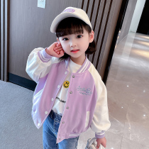 Next inss girls coat 2022 spring autumn new foreign style children's Korean style trendy baseball uniform baby tops