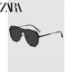 Zara black frame brown sunglasses for men, high-end, handsome, ແວ່ນຕາກອບຂະຫນາດໃຫຍ່, ຫນ້າໃຫຍ່, ສາວນ້ອຍຂອງ summer ແວ່ນຕາກັນແດດປ້ອງກັນແສງແດດ