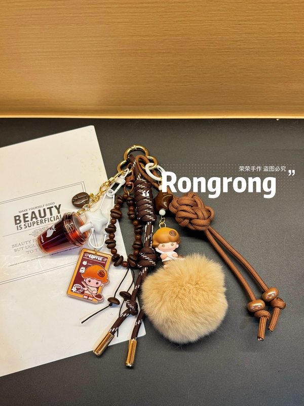 Authentic Pop Mart Dimmo Bag Pendant Keychain Charm Couple Style High-End Miu Series Rope Accessory