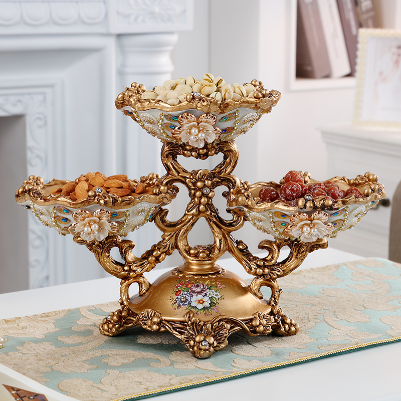 Eurostyle dried fruit pan extravagant creative multilayer fruit tray Home Lid With Lid Candy Tray Living Room Tea Table Adornment