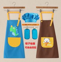 Thin Art Raw Summer Boy Painting Handmade Children Kitchen Apron with hats and hats CUHK Boy dishes