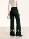 Cokeya/Fleece-Lined Slim Pants~ Retro Thickened Washed High-Waisted Flared Straight-Leg Jeans for Women in Winter