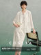 Cokeya/Moonlight Light Feather~Acetate White Long-Sleeved Thin Sun-Protective Chanel-Style Jacket for Women, Summer New Chinese-Style Suit