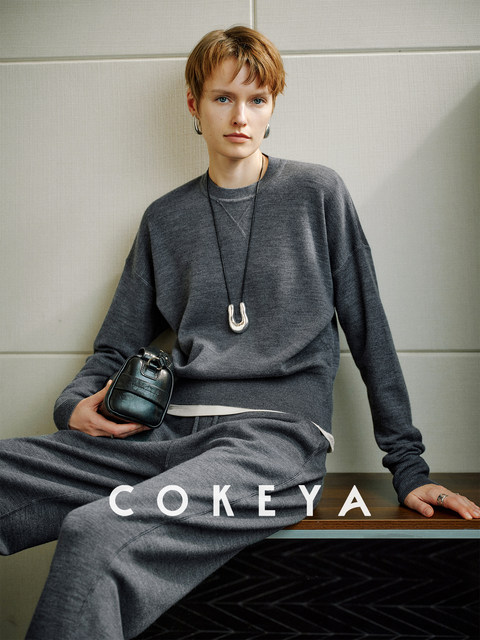 Cokeya/Light Casual Style ~ New Anti-Shrink Wool Knit Base Shirt for Women, Spring Casual Pants Set