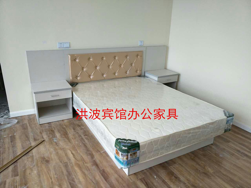 Manufacturer's new simple European-style custom chain hotel hotel apartment business furniture standard room complete set of bed soft bag