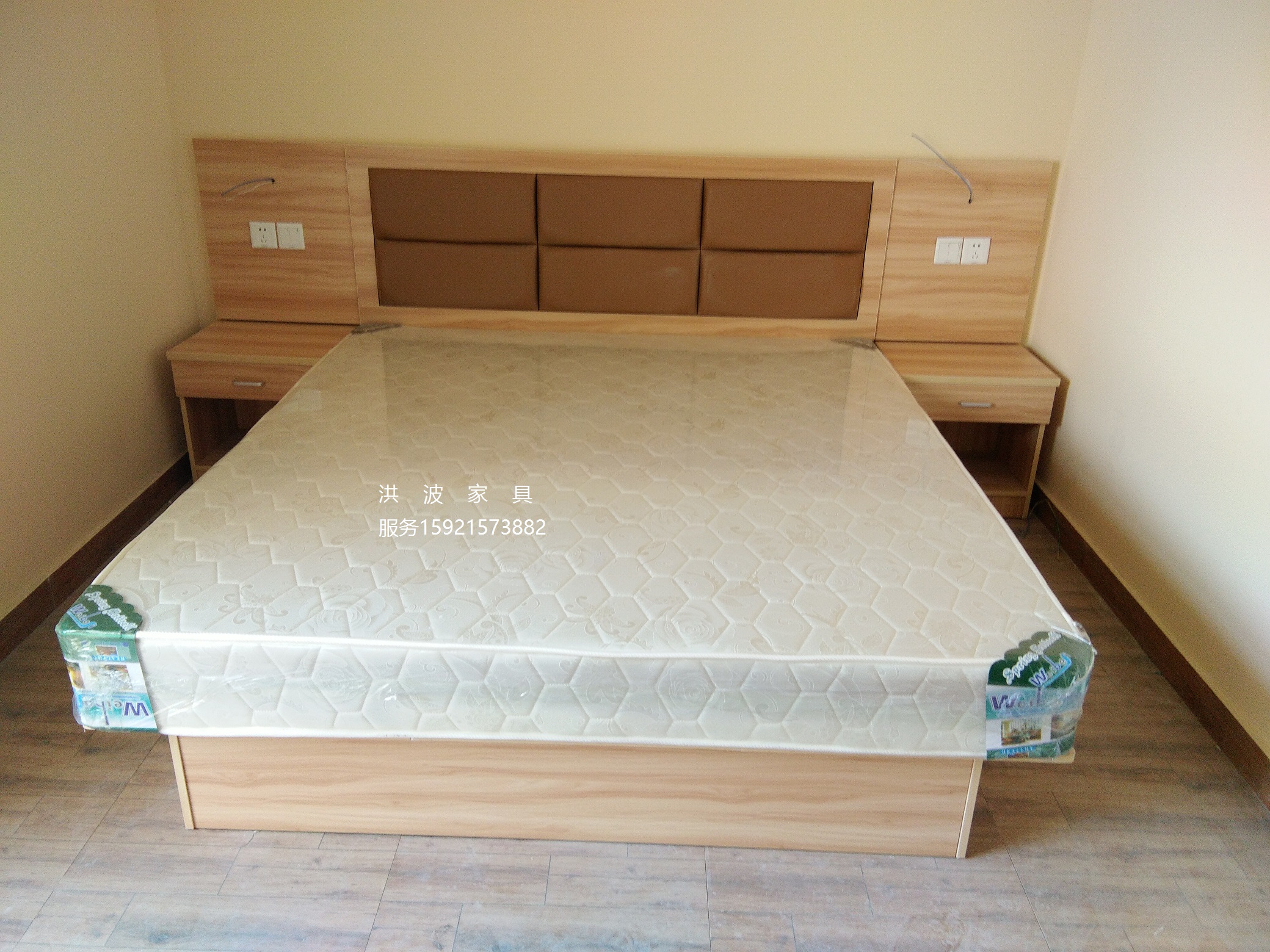 Hotel, hotel, apartment, standard room, full set of furniture, hanging bed head, backrest, color optional - Taobao