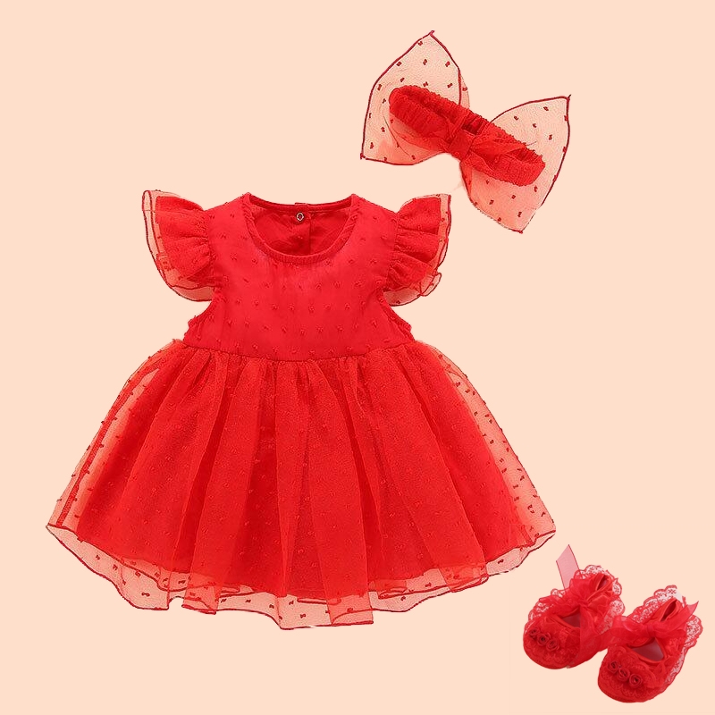 South Korea Newborn Baby Princess Dresses Dresses Summer Women's Baby 100 Days Full Moon Clothes Foreign Pie Summer Dress