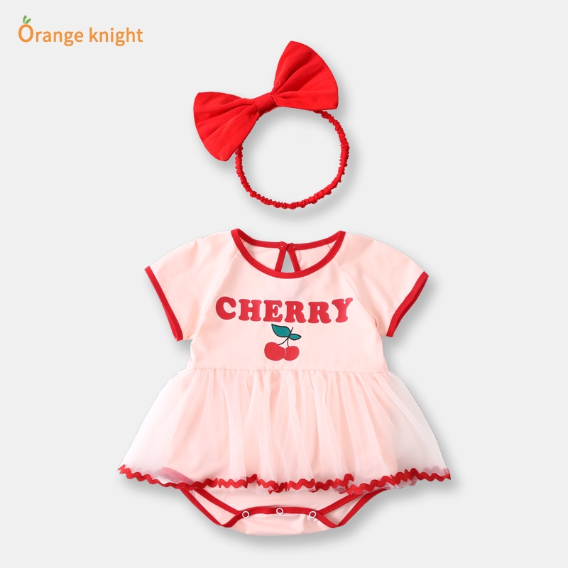 Korean baby cotton princess dress 0-1 year old baby girl jumpsuit thin section romper baby summer clothes