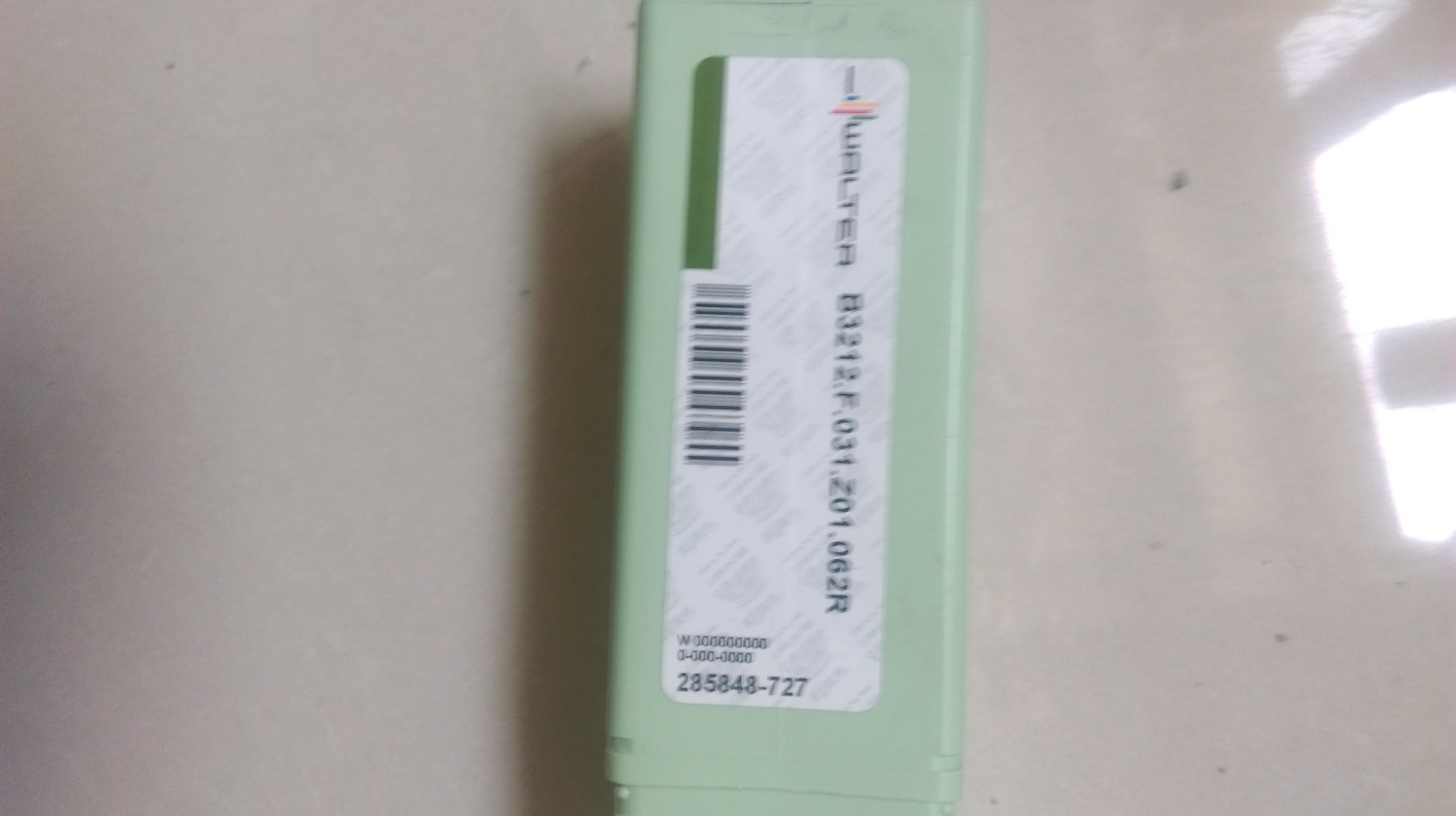 Walther U drill shank B3212 F 031 Z01 062R