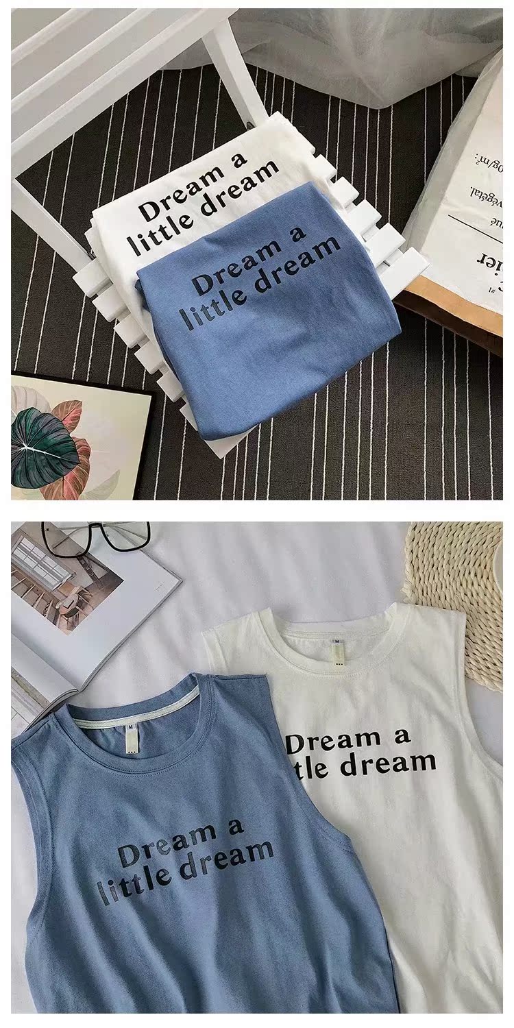 Mùa hè mới in thư mồ hôi vest nam sinh viên thủy triều Phiên bản Hàn Quốc áo không tay phía dưới áo thun trẻ trung - Lót áo 3 lỗ nam rộng nách