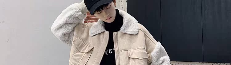 Mùa đông 2018 mới áo khoác lông cừu nam phiên bản Hàn Quốc của xu hướng áo khoác cotton lỏng đôi công cụ quần áo cotton mùa đông áo jacket nam