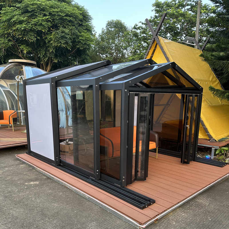 New Model of Retractable Folding Sliding Mobile Sunroom with Aluminum Frame, Starry Sky Room, Terrace, Pc Bubble House, Restaurant New Model of Retractable Folding Sliding Mobile Sunroom with Aluminum Frame, Starry Sky Room, Terrace, Pc Bubble House, Restaurant