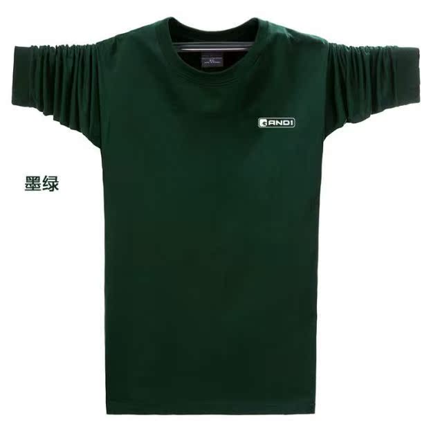 Đàn ông cộng với phân bón để tăng quần áo mùa thu Áo phông của cha trung niên Áo thun dài tay cotton chất béo thể thao cỡ lớn áo thun trắng áo form rộng nam cá tính