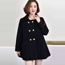 Small sub fashion Imitation Water Mink Fluff Coat Woman Coat Woman Coat Black Autumn Winter 2021 Doll Collar Double-Row Buttoned Blouse