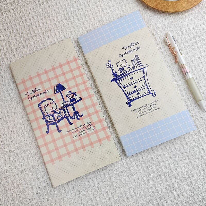 Xiaohongshu Tn Little Bear Line-Drawn Notebook Tianyue Paper 24 Sheets/Notebook Double-Sided Printing Cute Cartoon Portable Journal