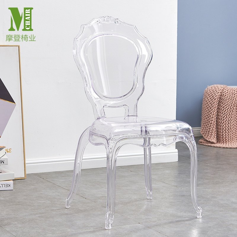 Princess Chair Transparent Crystal Chair European Court Light Luxury Dining Chair Hotel Chair Acrylic Nordic Plastic Net Red Chair