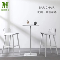 Nordic style ins bar chair Transparent simple modern bar stool Cafe Crystal backrest bar chair creative high feet