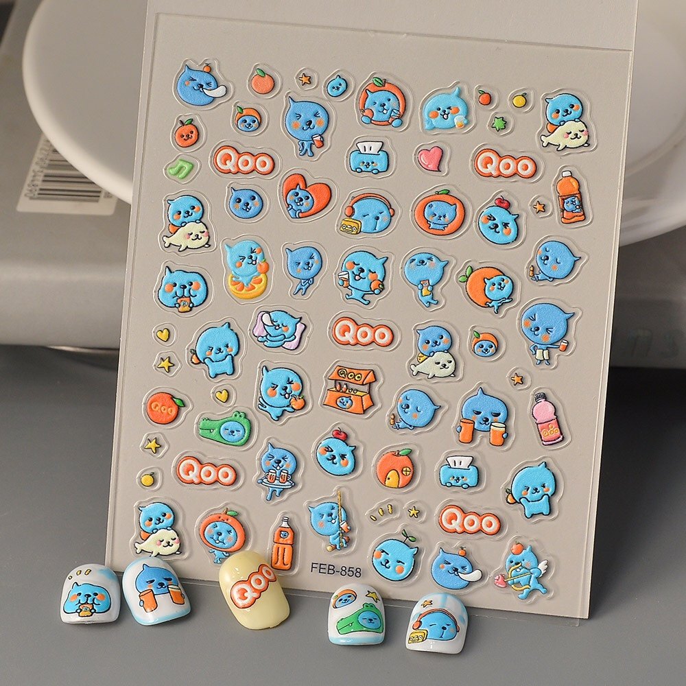 酷儿蓝色广东90后橙汁卡通人物可爱背胶手机壳ipad美甲贴纸装饰评价- 淘宝网, image size:1000x1000