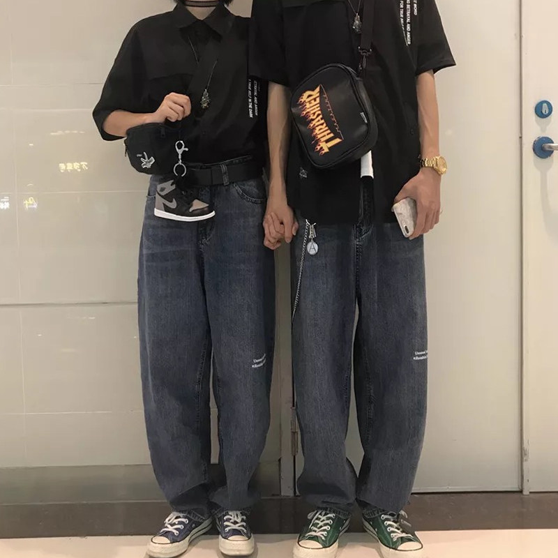 Scrap Kayin 2021 retro washed straight-barrel loose pair of jeans Men's jeans Men's Chaoty Tide Pants National Tide Pants