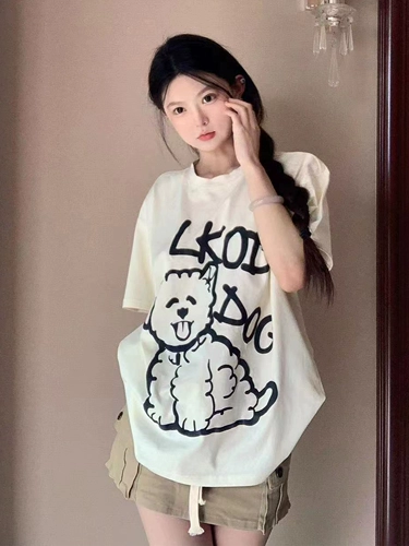 Весенняя летняя футболка с коротким рукавом для влюбленных, круглый воротник