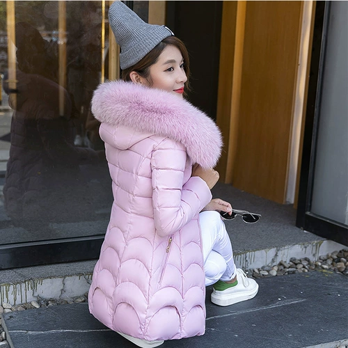Длинная куртка, зимний пуховик с пухом для школьников, коллекция 2022, в корейском стиле, средней длины, увеличенная толщина