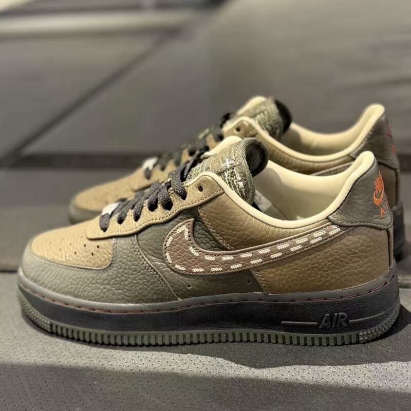 Nike Air Force 1 Genuine Nike Air Force Men's and Women's Retro Trendy Sneakers Breathable Low-Top Casual Shoes
