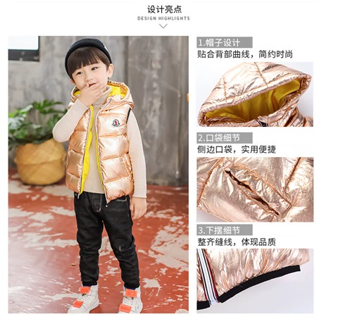 Áo vest bé trai mùa thu đông 2018 mới cho bé Hàn Quốc thời trang áo khoác 1-2-3 tuổi xuống áo bông 6 shop trẻ em