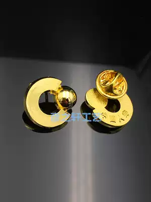 Chinese sushi emblem high ball body 24k gold badge badge brooch badge custom made full 99