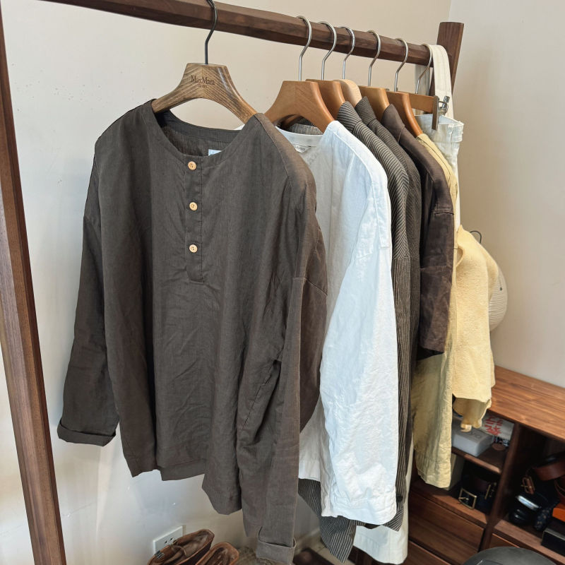 Ubdd 25Ss Kurta Box Shirt N.D S/S Kurta Full Linen Mud-Dyed Henry Shirt
