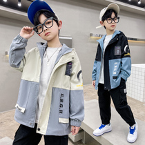 Boys spring clothing jacket 2022 new CUHK Boy Boy Fall Childrens autumn children dress up for air and gas tennis Red Korean version Chauchai