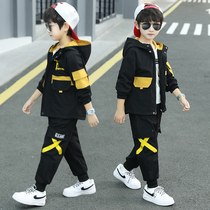 Childrens clothing Boys  suit 2021 new fashion spring and autumn online red fashion trend foreign style sports childrens childrens clothing autumn