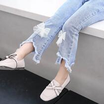 Girls baby childrens trousers flared pants spring and autumn 2021 spring new childrens pants childrens jeans foreign style