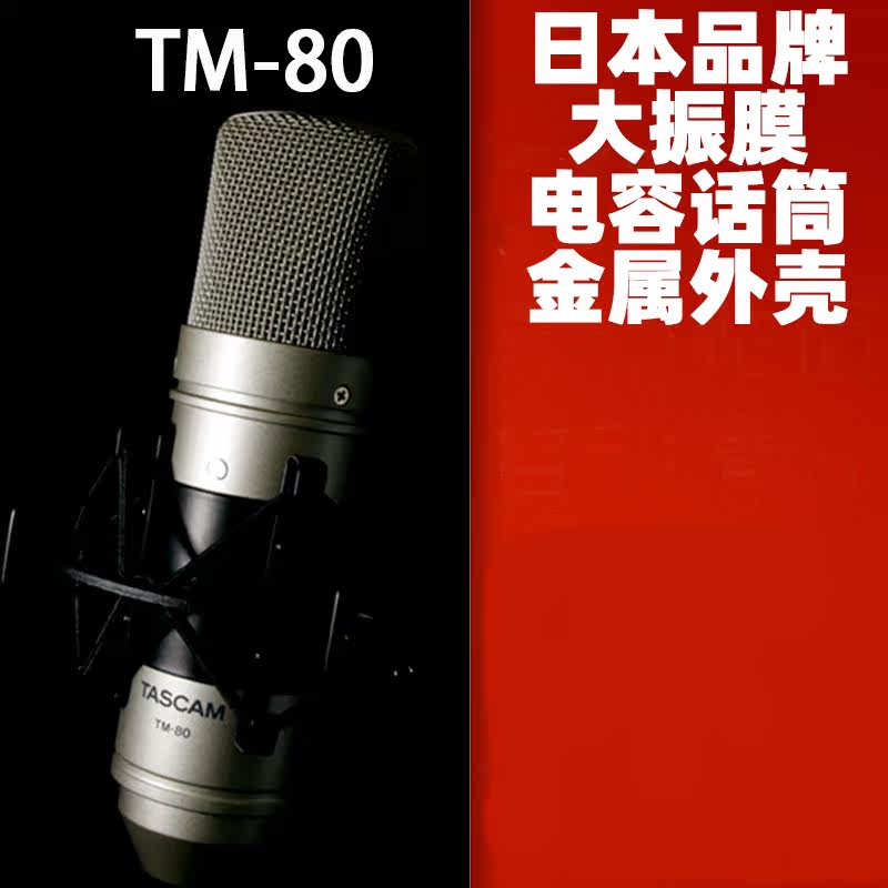 TASCAM TM-80 big vibrating membrane heart type pointing human sound instrument live capacitive microphone TM-82