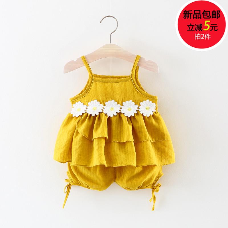 Baby girl summer fashion trend one or two years old children's suit little girl clothes 0-1-2-3 and a half years old 4 Korean summer suit