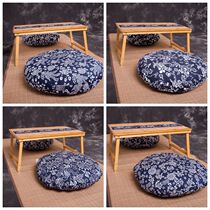 Cotton linen cushion thickened round farmhouse restaurant Teahouse Kang tatami bay window round cushion National style