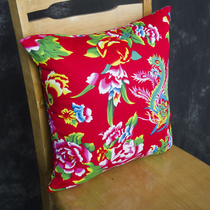 Pastoral Chinese style ethnic wind cotton and linen pillow cushion farmhouse bar restaurant hotel northeast big flower backrest