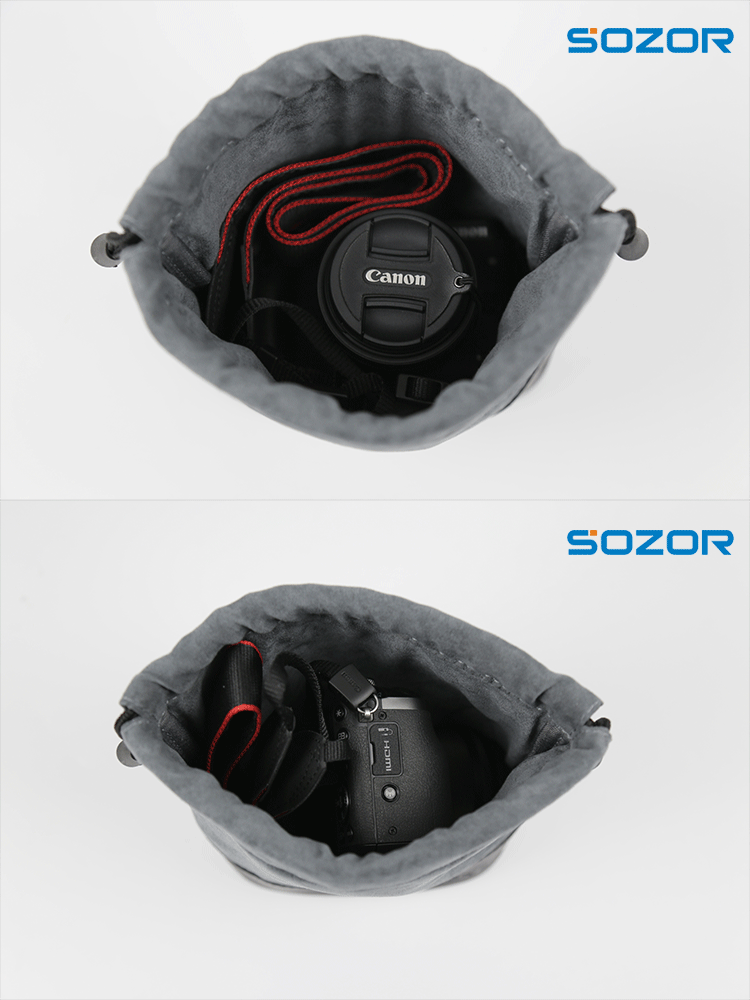 Sozor EOSM50 M100m6 Canon túi máy ảnh micro túi đơn bể 200D800D SLR túi bảo vệ flannel - Phụ kiện máy ảnh kỹ thuật số túi đựng chân máy quay