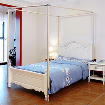 Solid wood pole log pole whole pole bold and thickened European style palace bed curtain mosquito net and linen gauze tent special floor stand