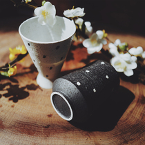 (Heedish) Japanese style pottery clay handmade cup Jingdezhen handmade coarse pottery tea cup can be a couples best friends cup