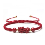 Браслет с одной бусиной, плетеный браслет из красной нити подходит для мужчин и женщин, оберег на день рождения, цвета киновари