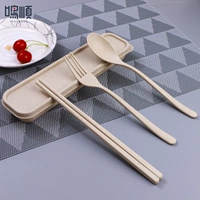 Цвет пшеницы [палочки для еды+вилка+ложка+коробка]