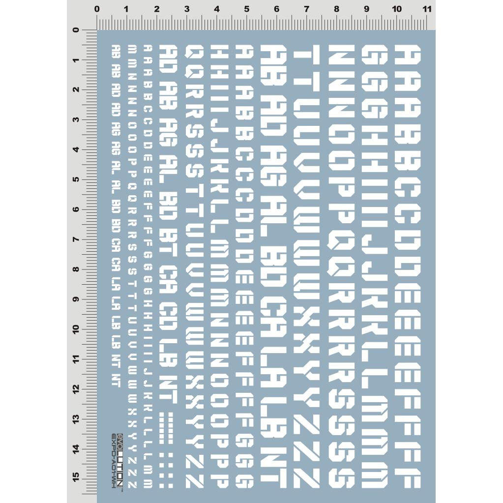 (EVO)HIQ alphabetic English (various scales, general signs) special water stickers (white)