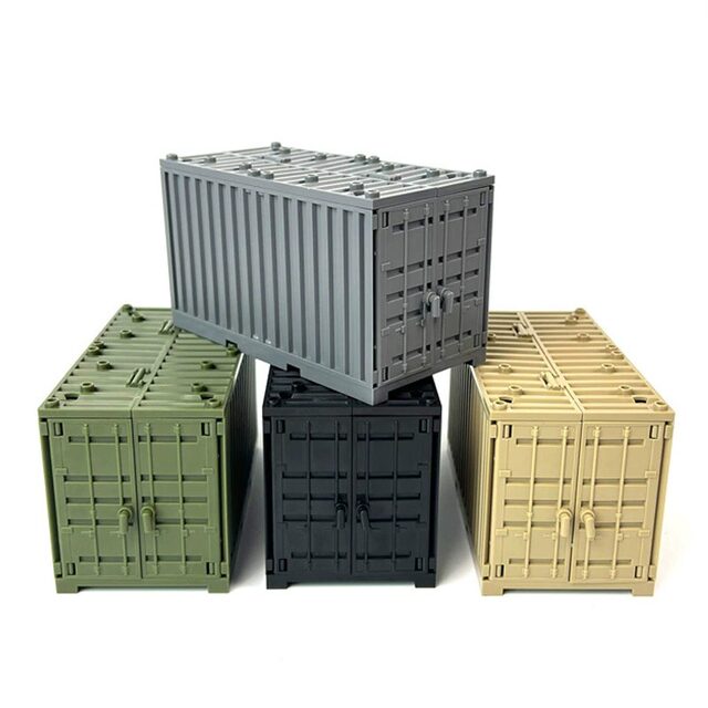 Building Blocks Military Figures Police Container Battle Swat Team Children's Puzzle Toys